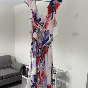 Harper Rose floral tapered chiffon dress